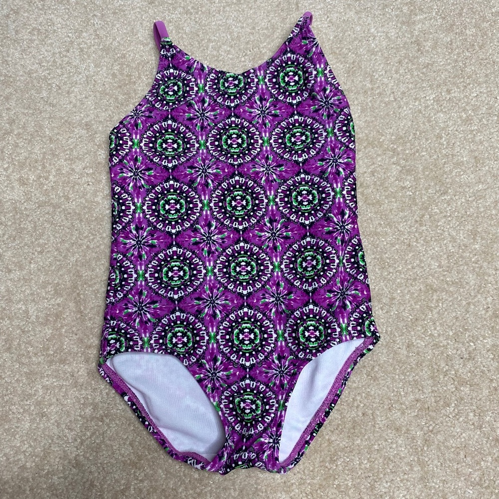 5/$25! Kanu purple print swimsuit size 2T